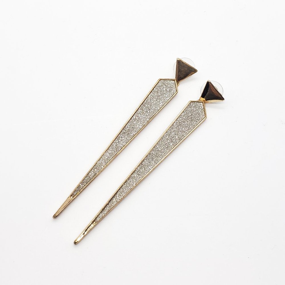 Vintage * Gold Tone Sparkle Cosmic Earrings